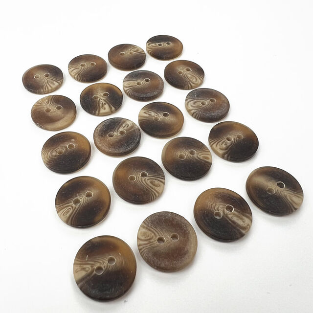 Pack of 20 Brown/Cream 2 Hole Plastic Buttons (10mm)