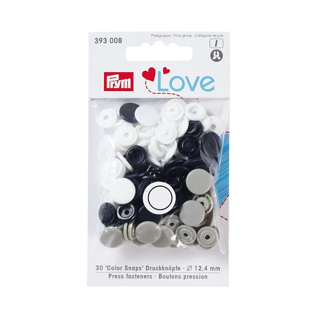 Prym Love - Colour Snap Fasteners - Navy/Grey/White