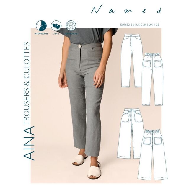 Named - Aina Trousers & Culottes Pattern (UK 4-28)