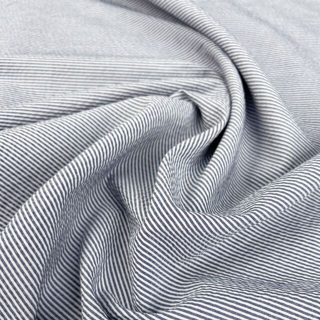 Austrian Seersucker - Navy Stripe