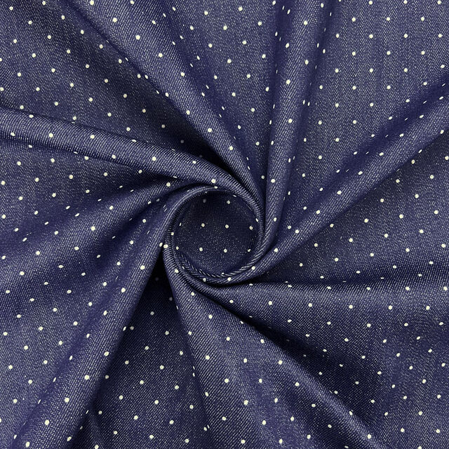 10oz Stretch Denim - Dotty - Blue