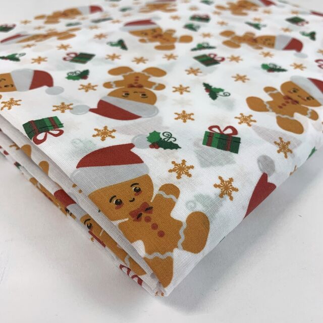 Christmas Poly/Cotton - Santa's' Gingerbread Men