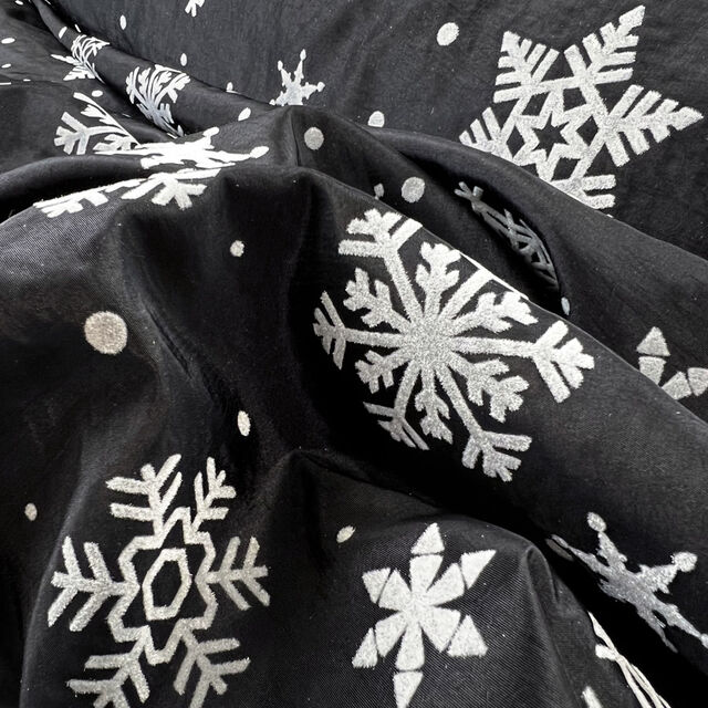 Taffeta - Flocked Flakes Black