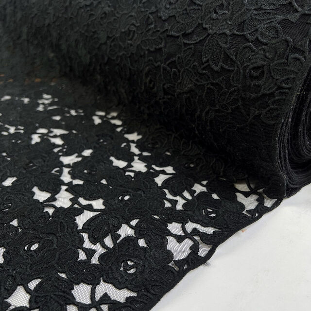 Italian Guipure Lace - Black