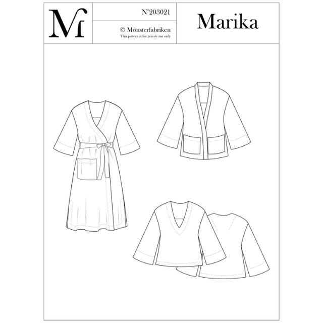 Monsterfabriken - Marika Dress, Top & Jacket Pattern (72-116cm Chest)
