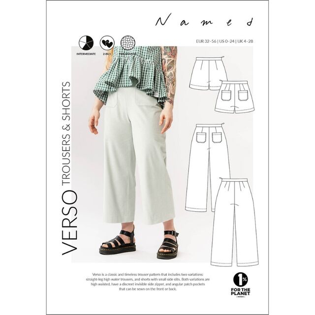 Named - Verso Trousers & Shorts Pattern (UK 4-28)