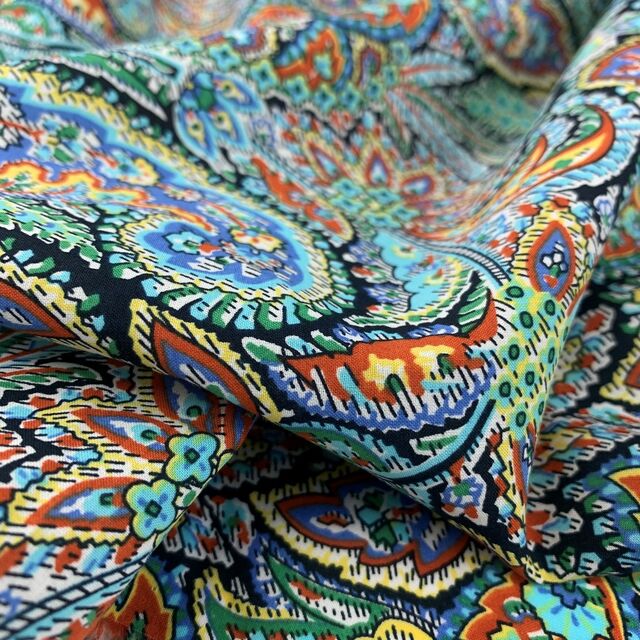 Pima Cotton Lawn - Devine Paisley - Blue