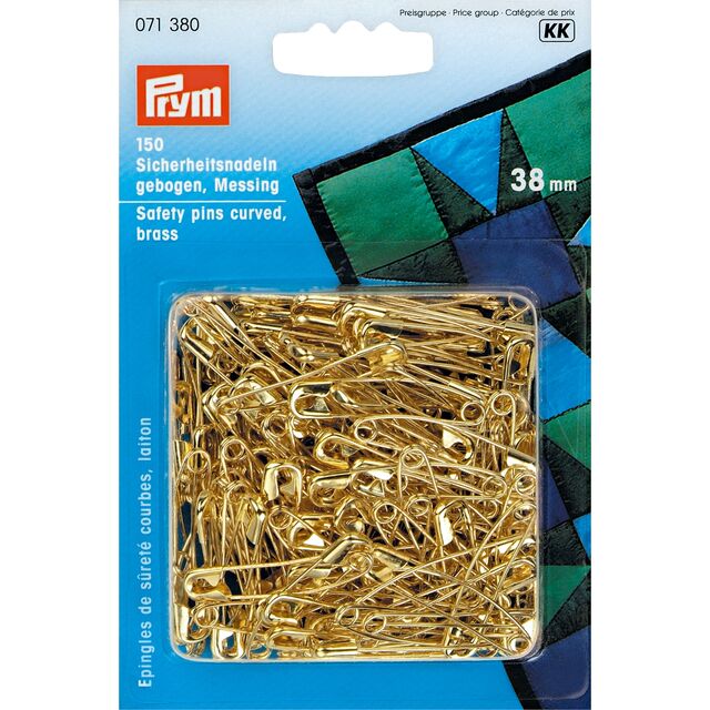Prym - 150 Curved Safety Pins - Gold (38mm)