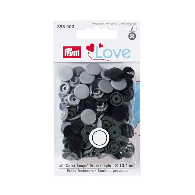 Prym Love - Colour Snap Fasteners  - Grey