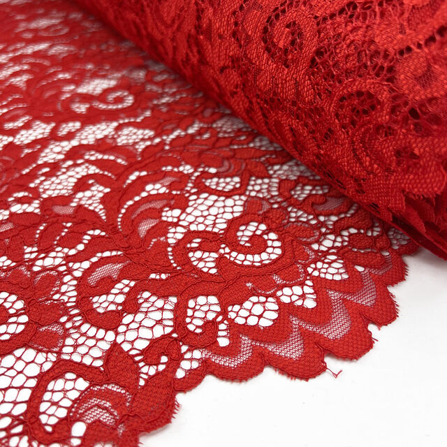 Double Scallop Lace - Scarlet