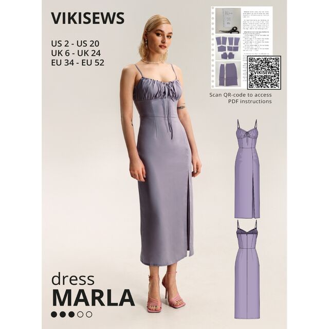 Vikisews - Marla Dress Sewing Pattern (UK 6-24)