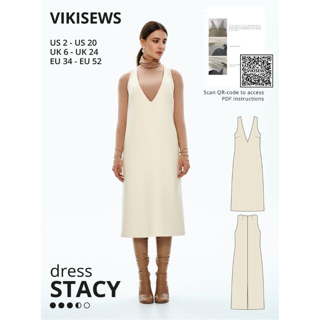 Vikisews - Stacy Dress Sewing Pattern (UK 6-24)