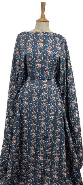 Voyage - Armathwaite Peach Navy Ness Poplin Cotton